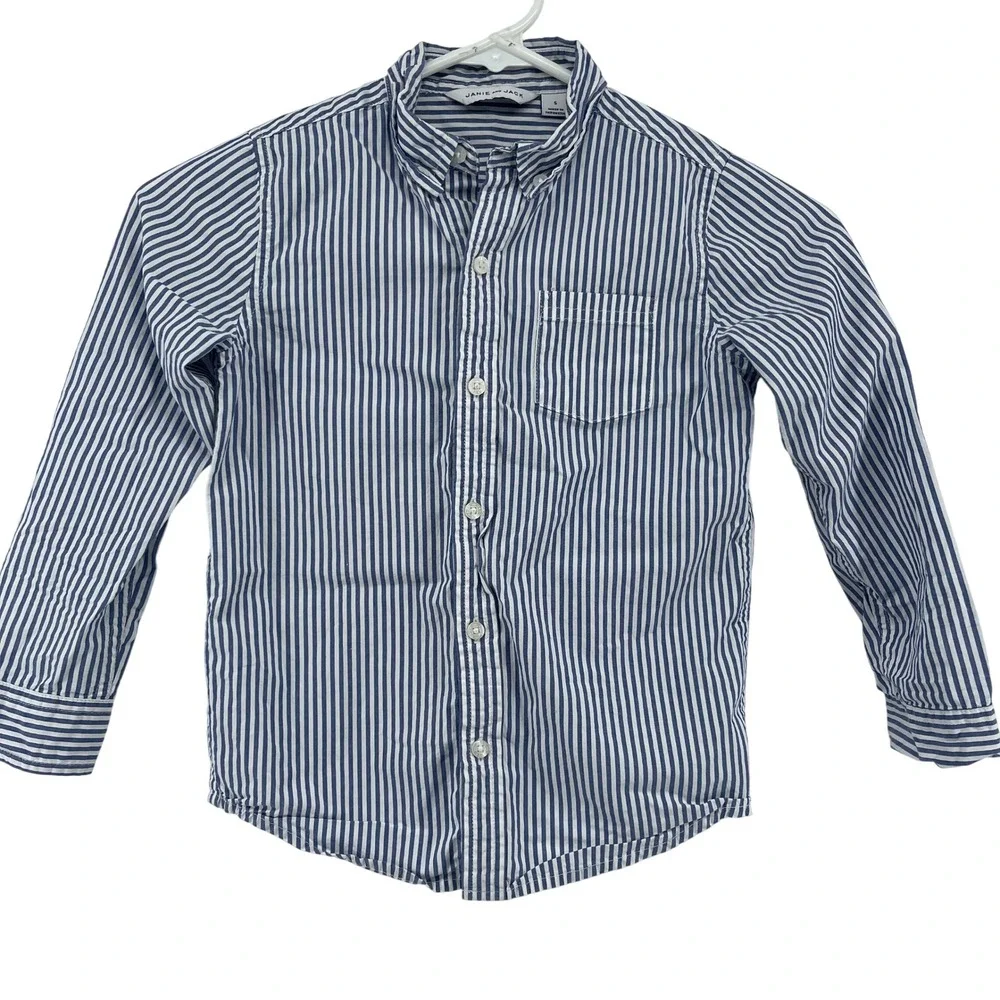 BUNDLE Janie and Jack Button-Up Shirt Striped‎ Casual Cotton Size 5